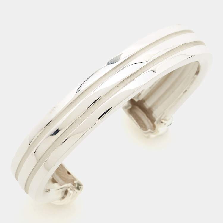 Pre Owned Tiffany & Co. Atlas Groove Sterling Silver Cuff Bracelet