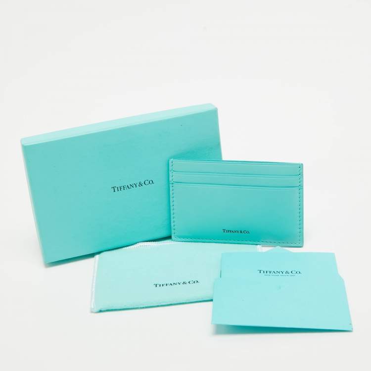 Pre Owned Tiffany & Co. Blue Leather Card Holder 