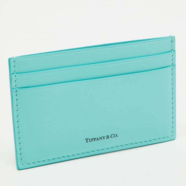 Pre Owned Tiffany & Co. Blue Leather Card Holder 