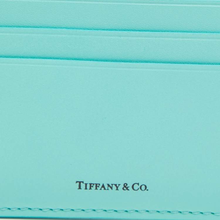 Pre Owned Tiffany & Co. Blue Leather Card Holder 