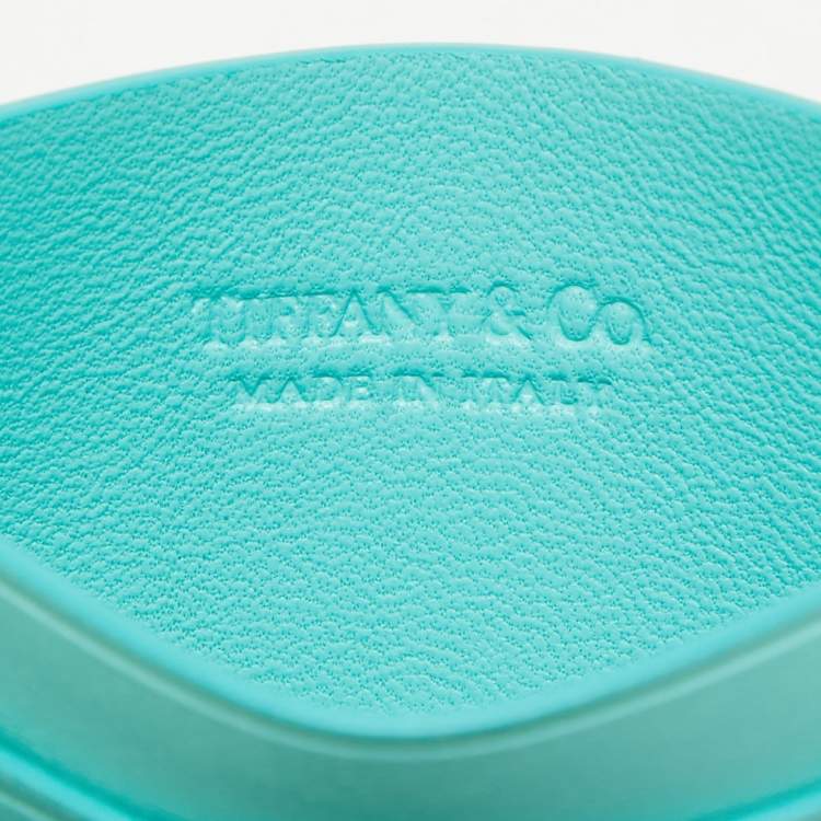 Pre Owned Tiffany & Co. Blue Leather Card Holder 