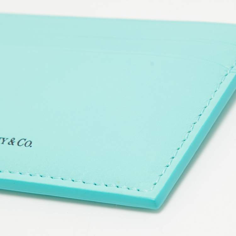 Pre Owned Tiffany & Co. Blue Leather Card Holder 