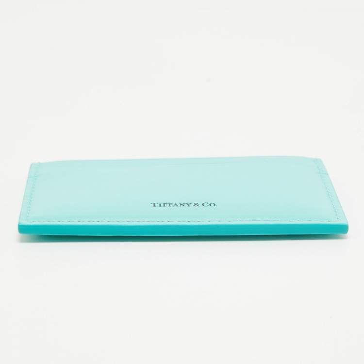 Pre Owned Tiffany & Co. Blue Leather Card Holder 