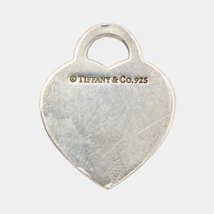 Pre Owned Tiffany & Co. I Love You Heart Tag Sterling Silver Pendant Charm