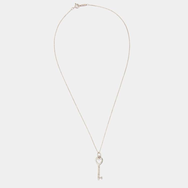 Pre Owned Tiffany & Co.  Heart Key Sterling Silver Necklace