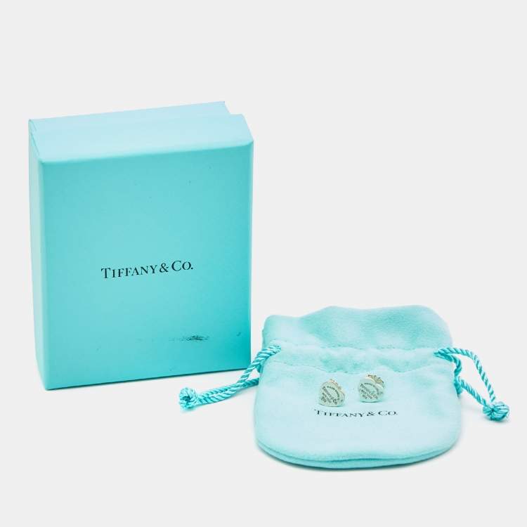 Pre Owned Tiffany & Co. Return to Tiffany Heart Tag Sterling Silver Earrings