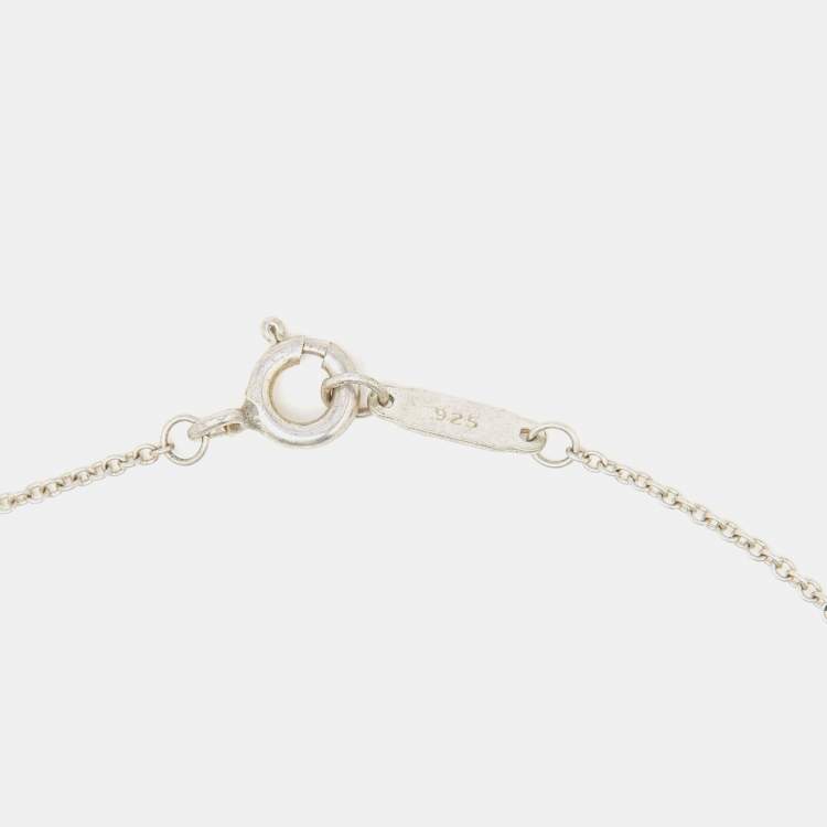Pre Owned Tiffany & Co. Return To Tiffany Sterling Silver Heart Tag with Key Pendant Necklace