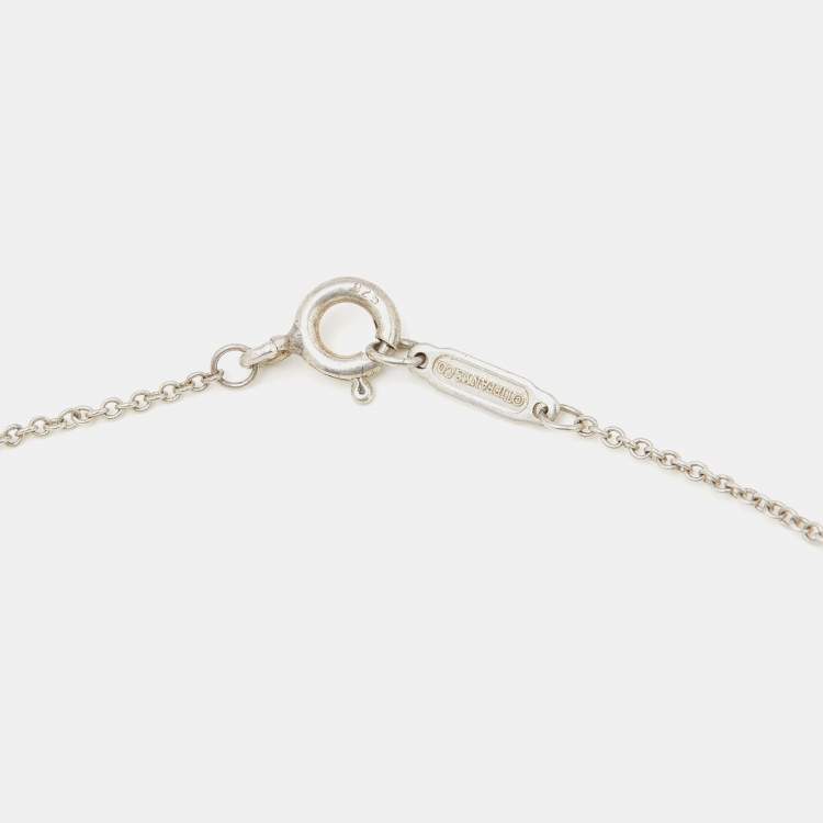 Pre Owned Tiffany & Co. Return To Tiffany Sterling Silver Heart Tag with Key Pendant Necklace