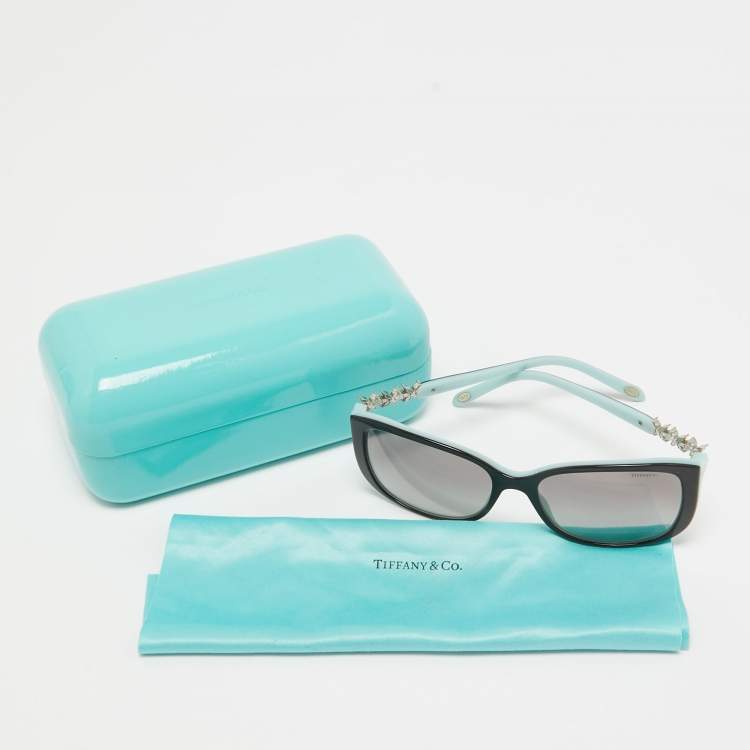 Pre Owned Tiffany & Co. Black Gradient TF 4090-B Crystal Embellished Square Sunglasses