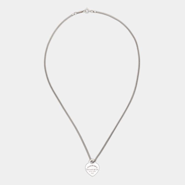 Tiffany Co. Return To Tiffany Heart Tag Sterling Silver Pendant Necklace Tiffany Co. TLC