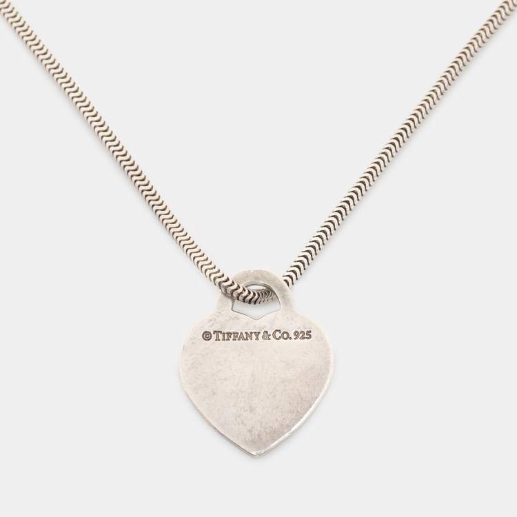 Pre Owned Tiffany & Co. Return To Tiffany Heart Tag Sterling Silver Pendant Necklace