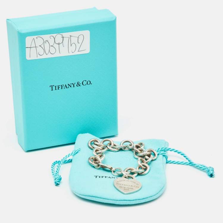 Pre Owned Tiffany & Co. Return to Tiffany Sterling Silver Heart Tag Bracelet