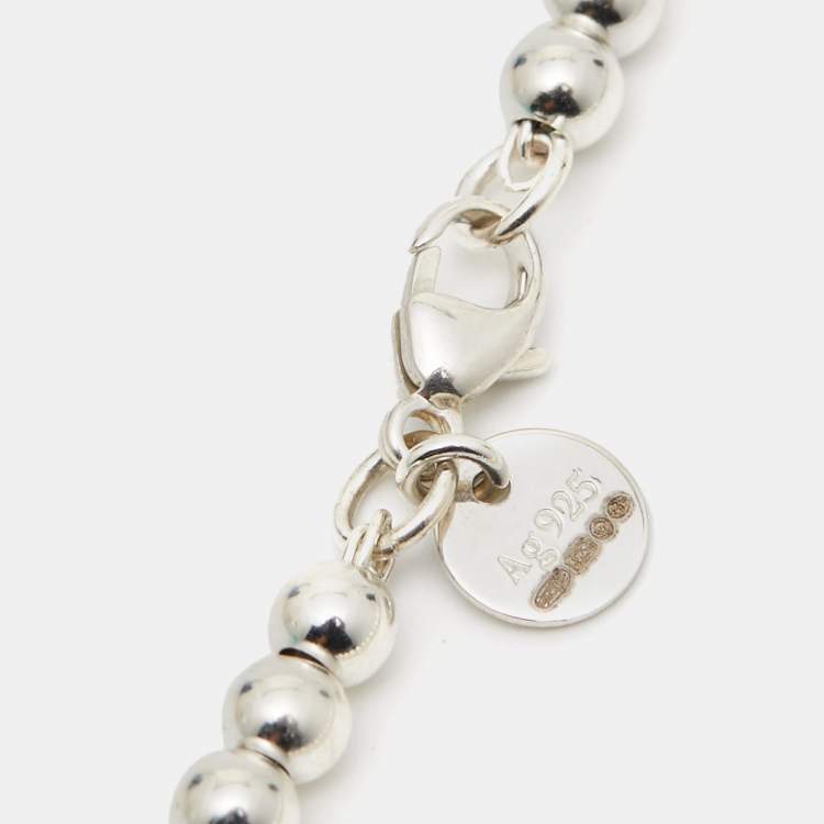 Pre Owned Tiffany & Co. Return To Tiffany Love Enamel Sterling Silver Bead Bracelet