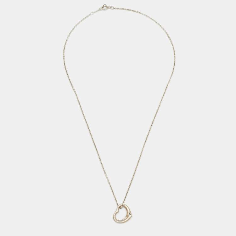 Pre Owned Tiffany & Co. Elsa Peretti Open Heart Sterling Silver Necklace