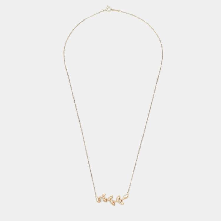 Pre Owned Tiffany & Co. Paloma Picasso Olive Leaf Sterling Silver Necklace