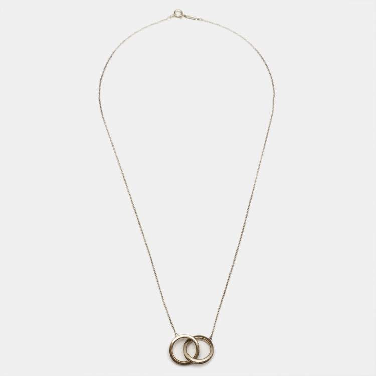 مملوكة مسبقًا Tiffany & Co. 1837 Interlocking Circles Sterling Silver Pendant Necklace