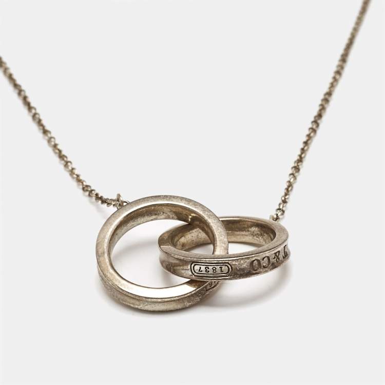 مملوكة مسبقًا Tiffany & Co. 1837 Interlocking Circles Sterling Silver Pendant Necklace
