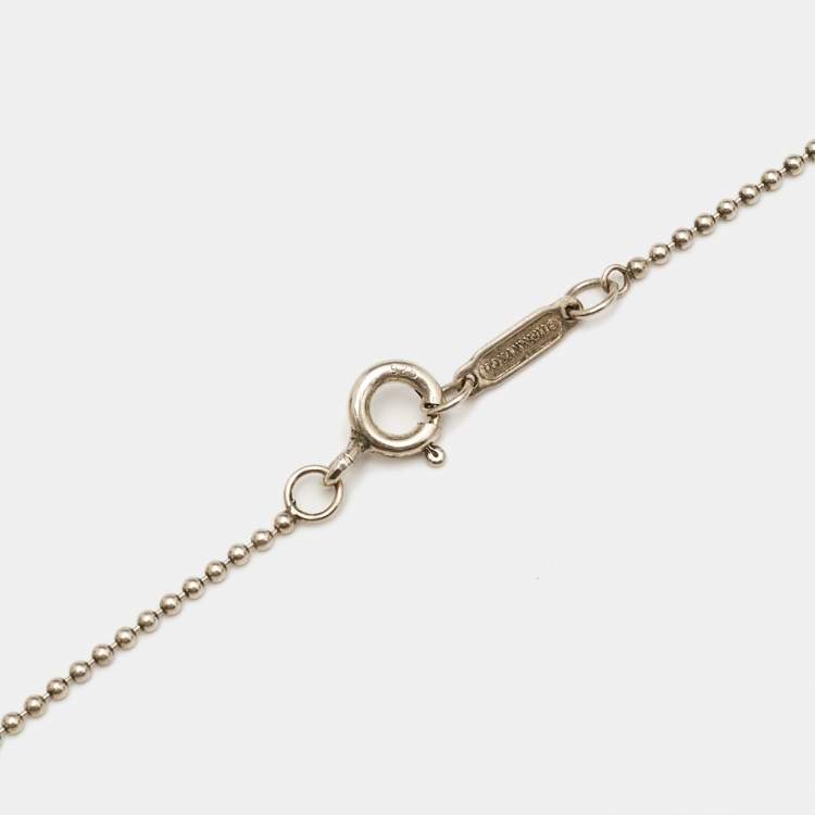 Pre Owned Tiffany & Co. Return To Tiffany Heart Tag Sterling Silver Long Necklace