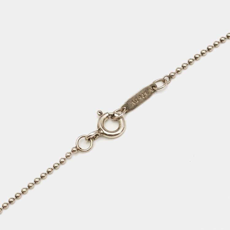 Pre Owned Tiffany & Co. Return To Tiffany Heart Tag Sterling Silver Long Necklace