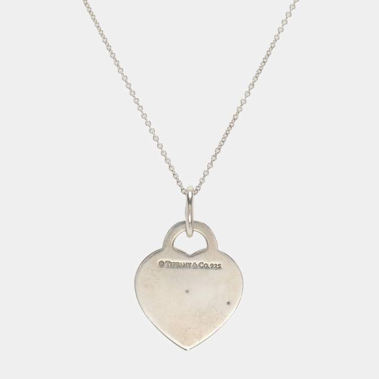 Pre Owned Tiffany & Co. Return To Tiffany Heart Tag Sterling Silver Pendant Necklace