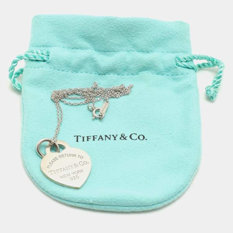 Pre Owned Tiffany & Co. Return To Tiffany Heart Tag Sterling Silver Pendant Necklace