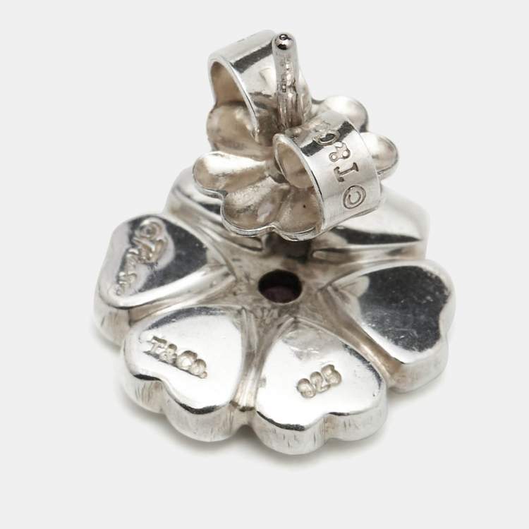 Pre Owned Tiffany & Co. Paloma Picasso Pink Sapphire Sterling Silver Earrings