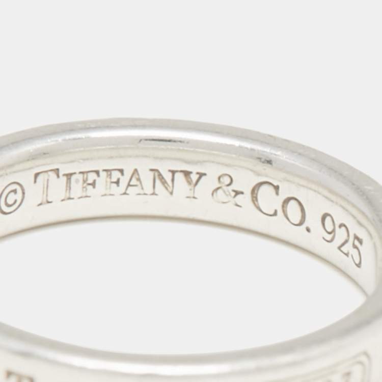Pre Owned Tiffany & Co. Tiffany 1837 Sterling Silver Band Ring Size 54