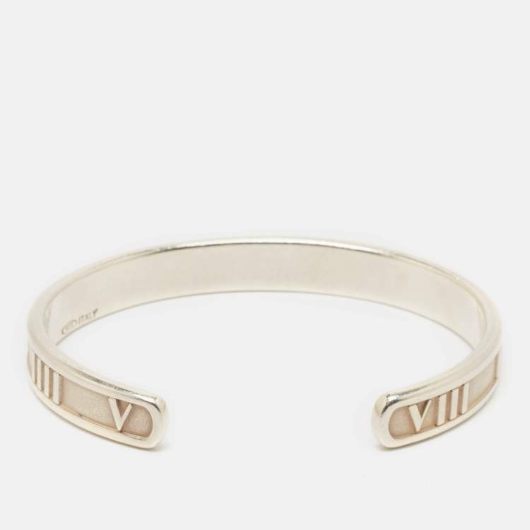Pre Owned Tiffany & Co. Atlas Sterling Silver Open Cuff Bracelet