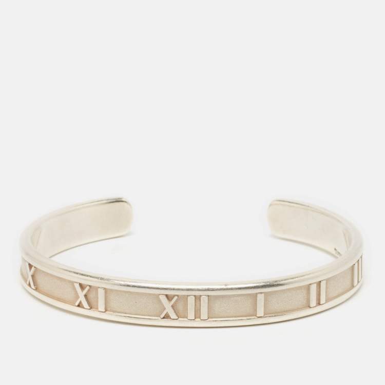 Pre Owned Tiffany & Co. Atlas Sterling Silver Open Cuff Bracelet
