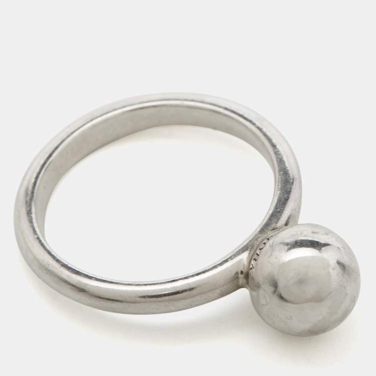 Pre Owned Tiffany & Co. HardWear Ball Sterling Silver Ring Size 51