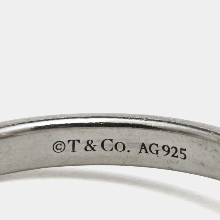 Pre Owned Tiffany & Co. HardWear Ball Sterling Silver Ring Size 51