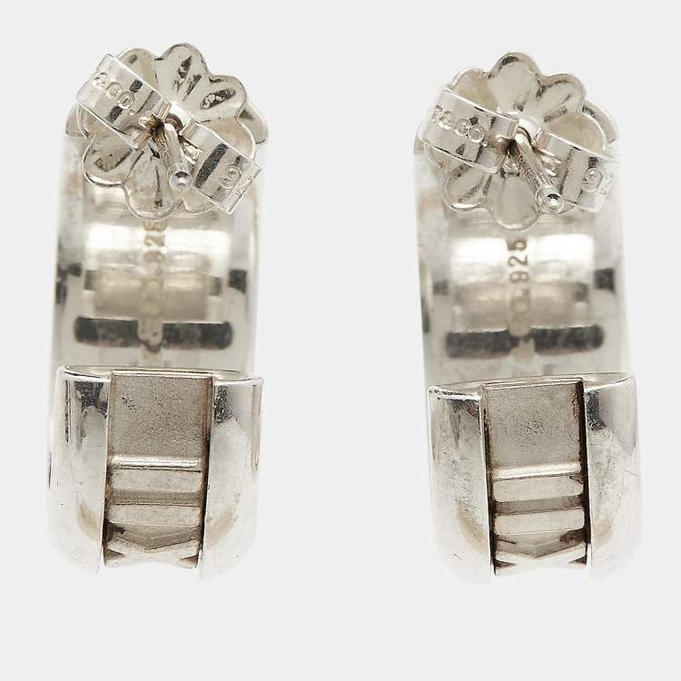 Pre Owned Tiffany & Co. Atlas Sterling Silver Hoop Earrings