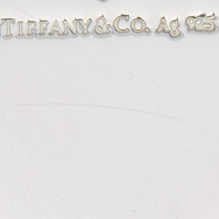 Pre Owned Tiffany & Co. Heart tag “Love You” Enamel Sterling Silver Pendant
