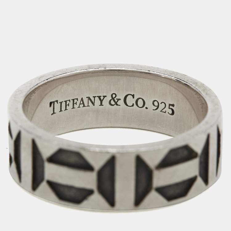 Pre Owned Tiffany & Co.  Paloma Picasso Zellige Sterling Silver Band Ring Size 59