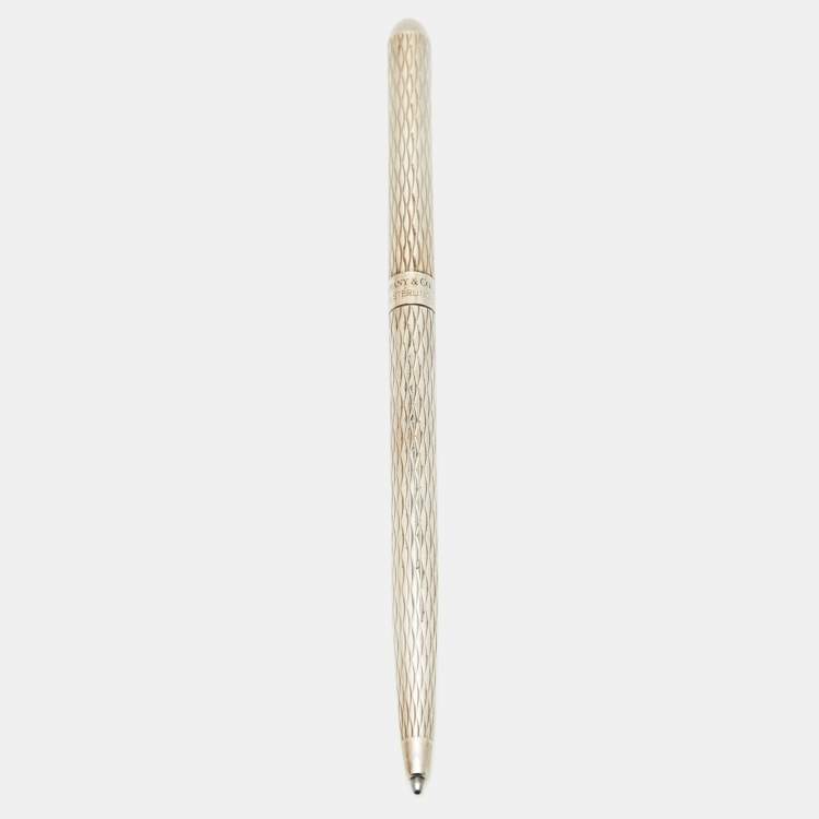Pre Owned Tiffany & Co.  Silver 925 Textured Ballpoint Pen