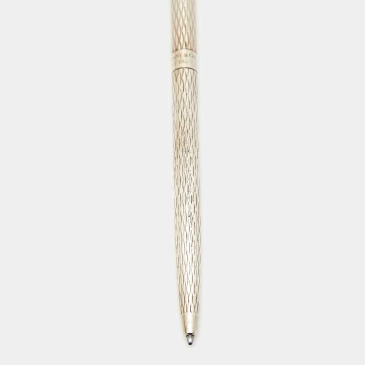 Pre Owned Tiffany & Co.  Silver 925 Textured Ballpoint Pen