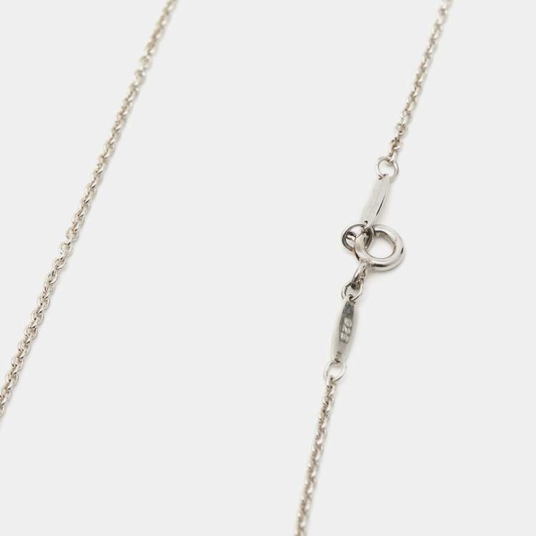 Pre Owned Tiffany & Co. Elsa Peretti Open Heart Sterling Silver Large Model Necklace