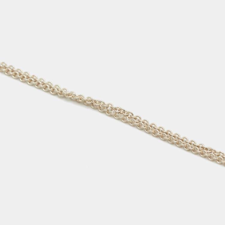Pre Owned Tiffany & Co. Infinity Double Strand Sterling Silver Necklace