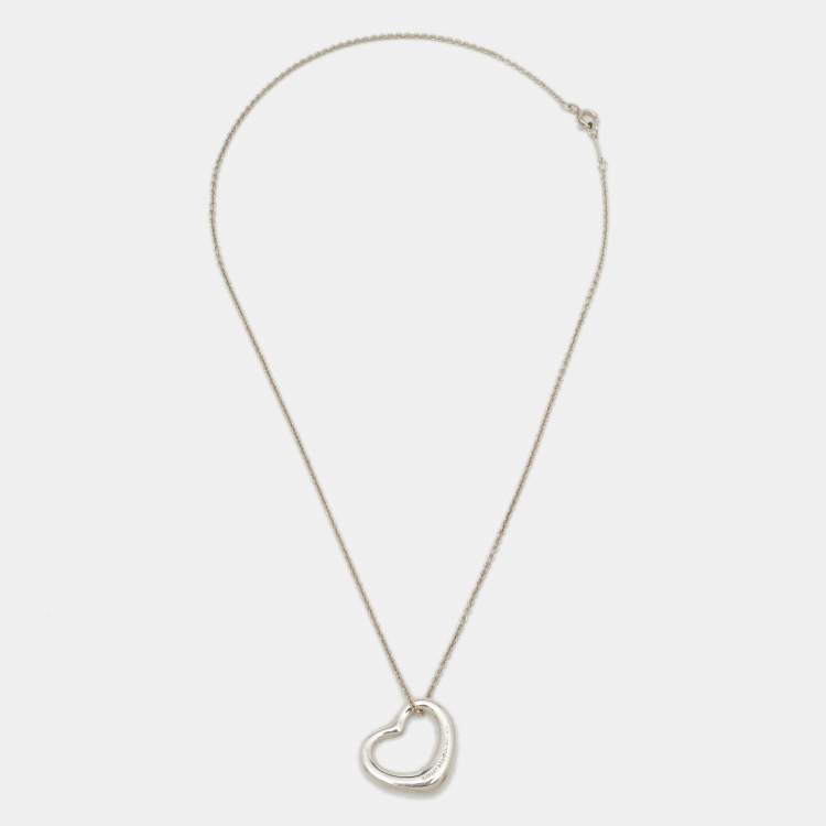 Pre Owned Tiffany & Co. Elsa Peretti Open Heart Sterling Silver Necklace