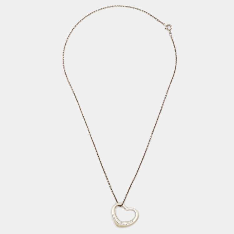 Pre Owned Tiffany & Co. Elsa Peretti Open Heart Sterling Silver Necklace