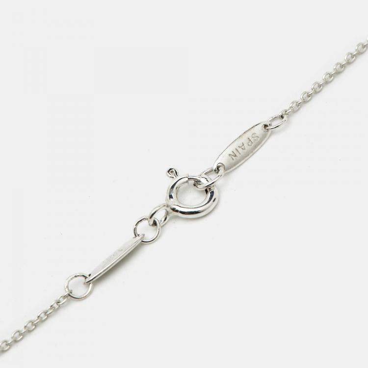 Pre Owned Tiffany & Co. Elsa Peretti Open Heart Sterling Silver Necklace
