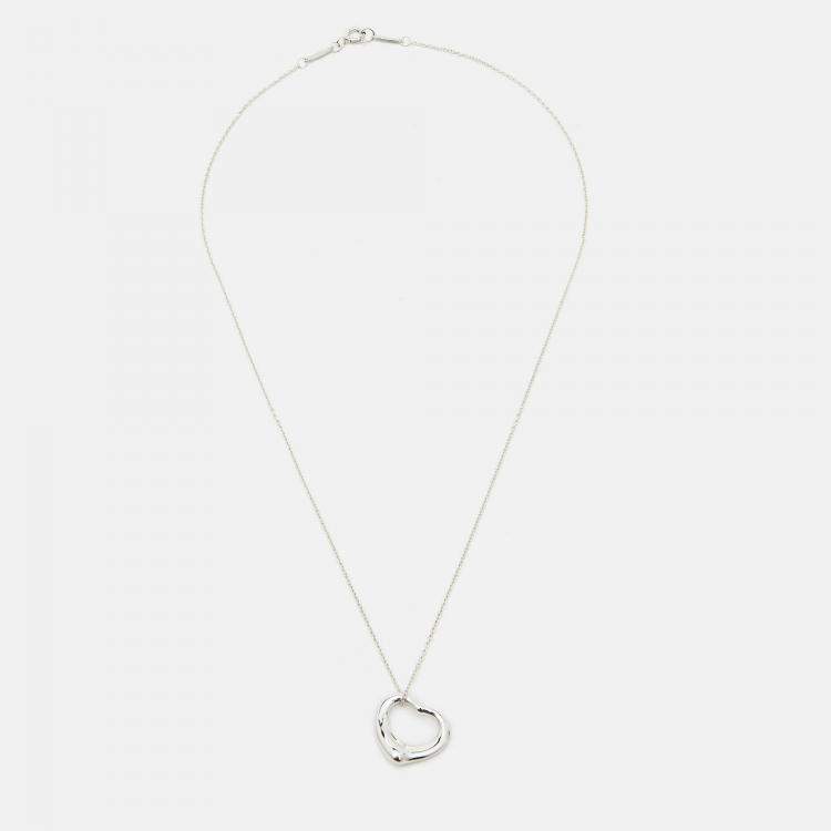 Pre Owned Tiffany & Co. Elsa Peretti Open Heart Sterling Silver Necklace