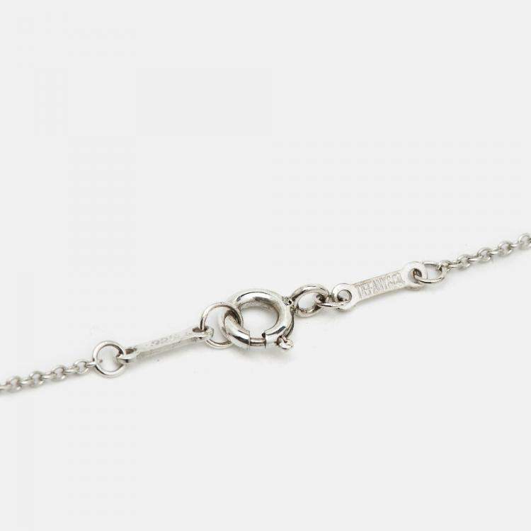 Pre Owned Tiffany & Co. Elsa Peretti Open Heart Sterling Silver Necklace