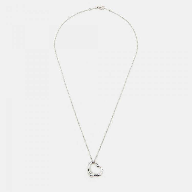 Pre Owned Tiffany & Co. Elsa Peretti Open Heart Sterling Silver Necklace