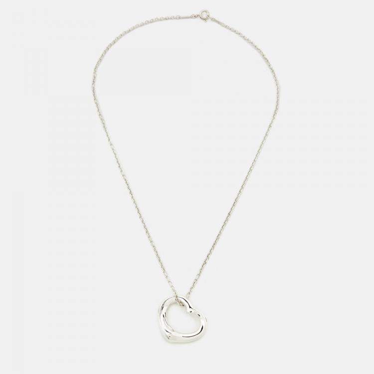 Pre Owned Tiffany & Co. Elsa Peretti Open Heart Sterling Silver Necklace