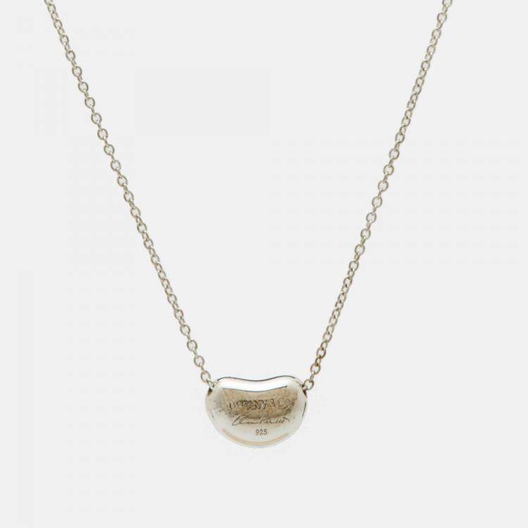Pre Owned Tiffany & Co. Elsa Peretti Bean Sterling Silver Necklace