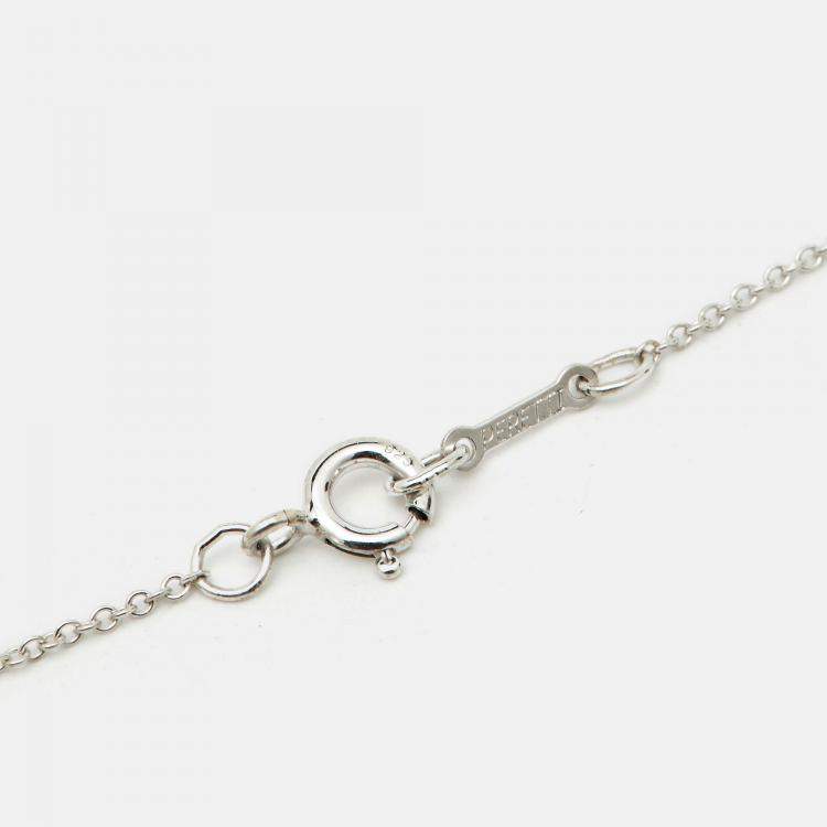 Pre Owned Tiffany & Co. Elsa Peretti Bean Sterling Silver Necklace