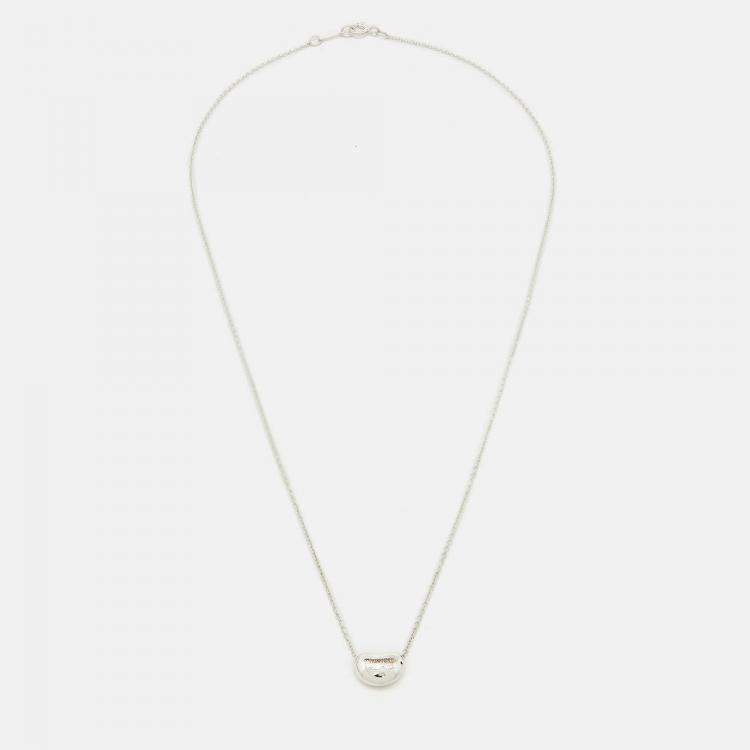 Pre Owned Tiffany & Co. Elsa Peretti Bean Sterling Silver Necklace