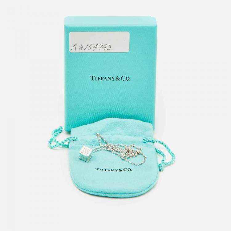 Pre Owned Tiffany & Co. Atlas Cube Sterling Silver Necklace