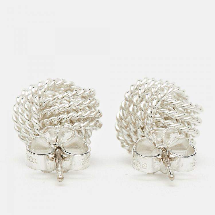 Pre Owned Tiffany & Co. Knot Sterling Silver Earrings